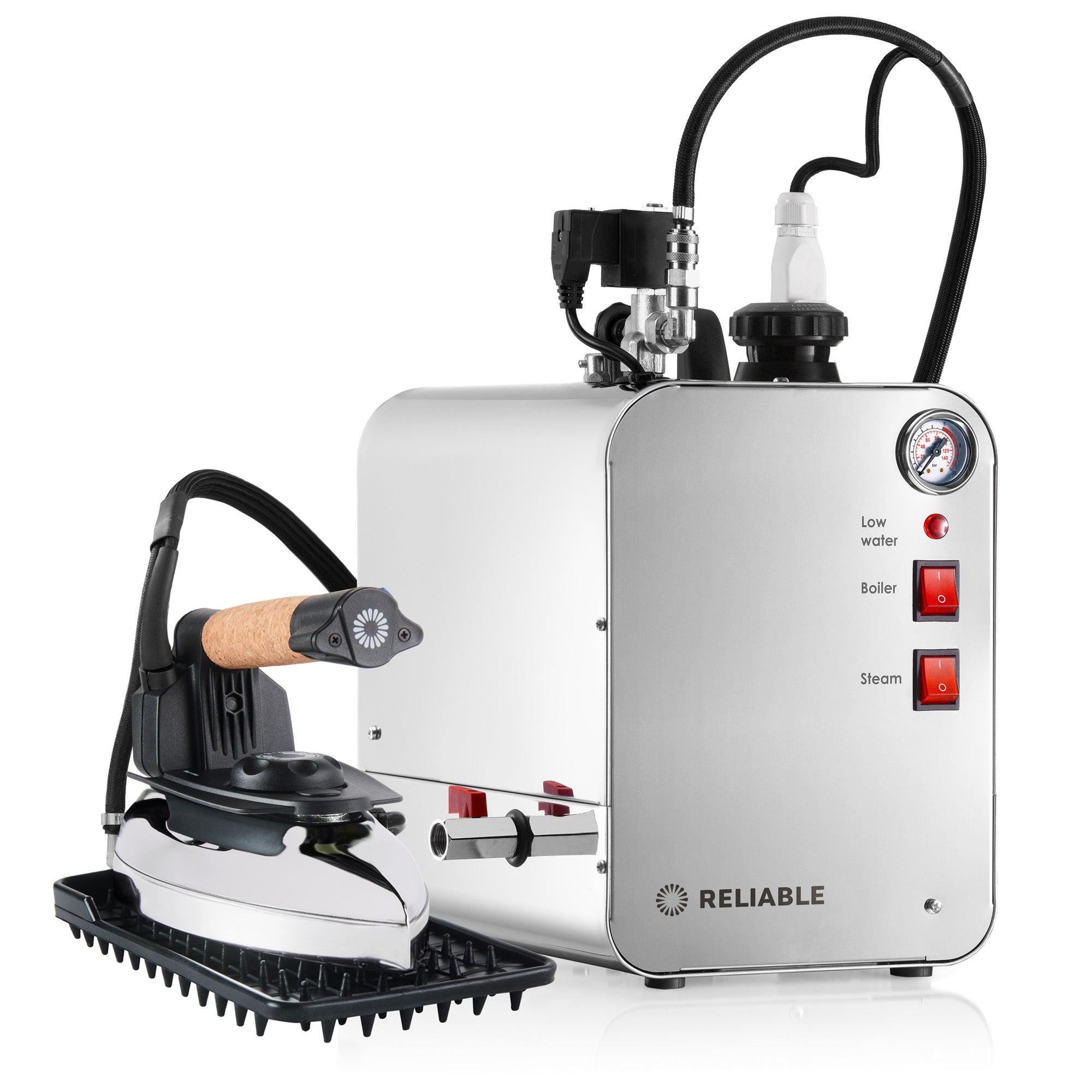 A professional steam iron station 6000BU-4100IR with a 4.5L capacity, enabling 6 hours of continuous steaming