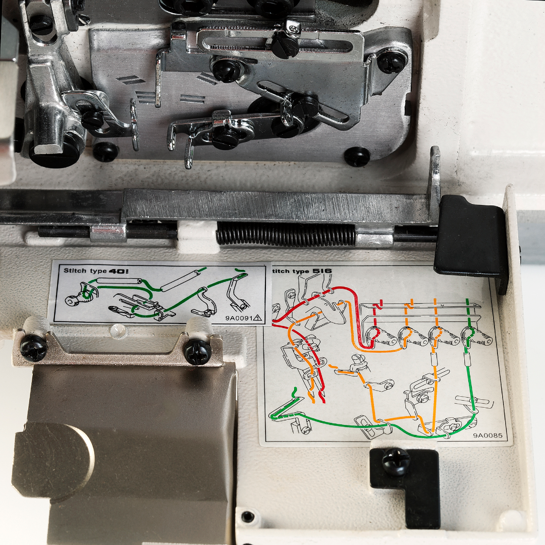 5600SO DIRECT DRIVE 3/5 THREAD SERGING MACHINE - THREADING DIAGRAM