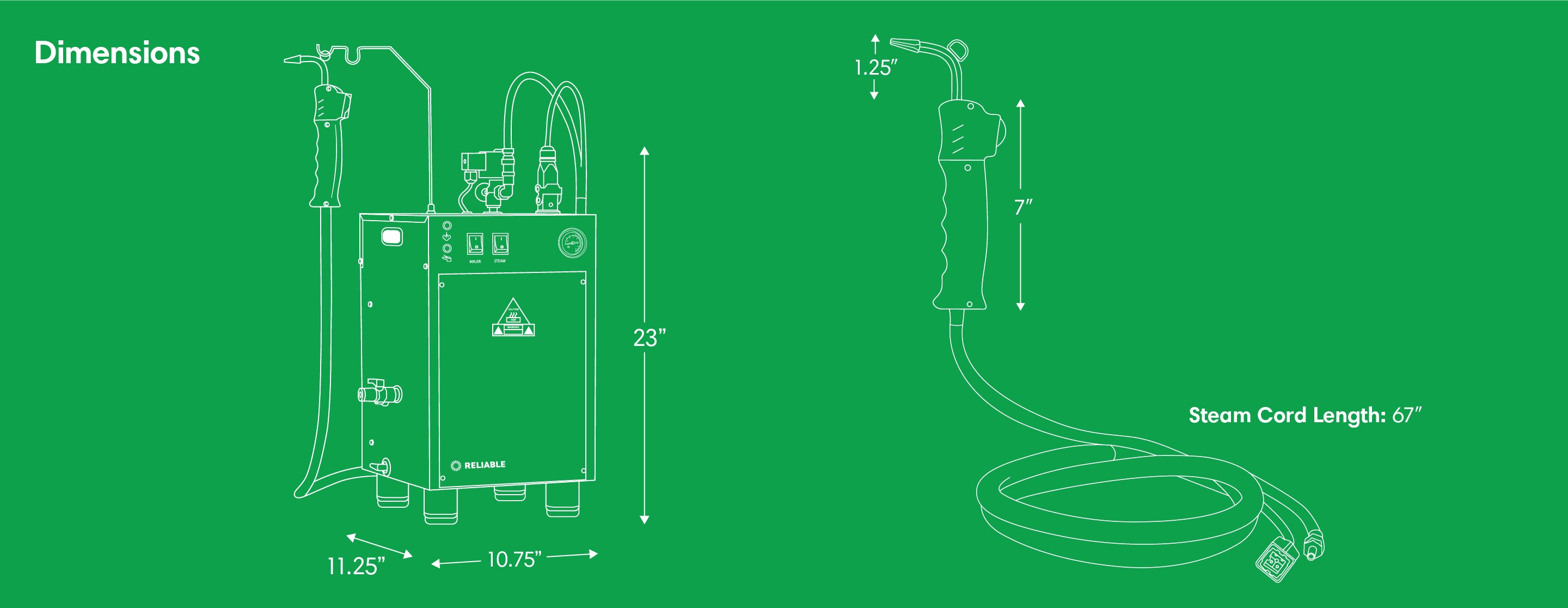 Reliable - Automatic Pressurized Steam Cleaner 8000CD