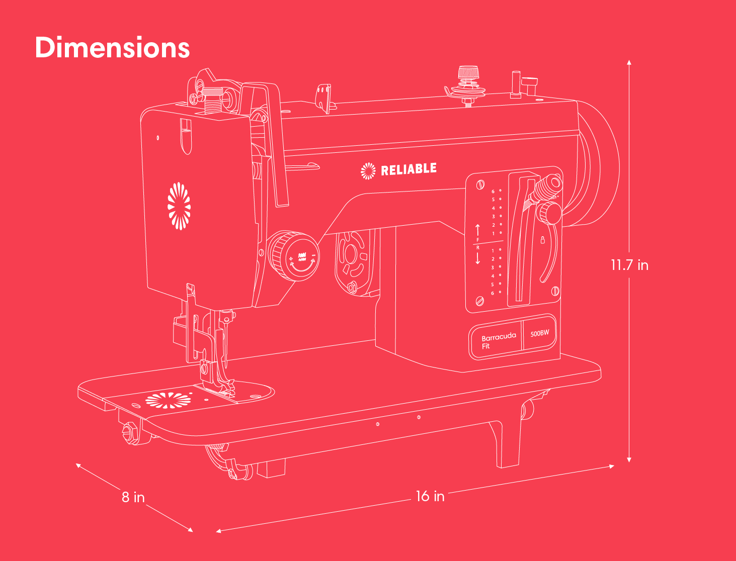 Barracuda 500BW Dimensions